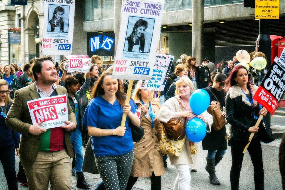 Photos taken at the London march in protest at the proposed contract for junior doctors.